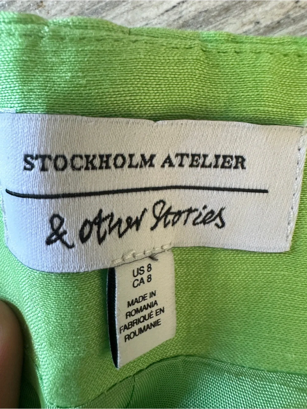 & Other Stories Green Mini Skirt sz 8